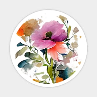 Abstract floral watercolor painting #1 Magnet